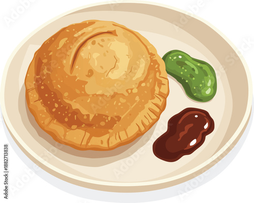 Kachori with Chutney Indian Street Food