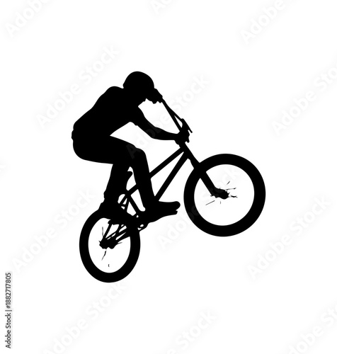 Mountain Biker Performing a Jump