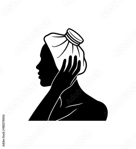 Silhouette of a Woman with Headscarf