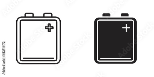 Black and White Battery Icons