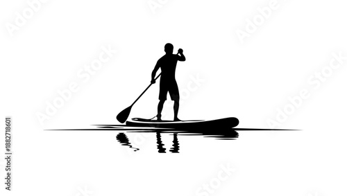 Paddle Boarding Silhouette