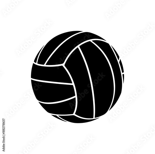 Black and White Volleyball Illustration