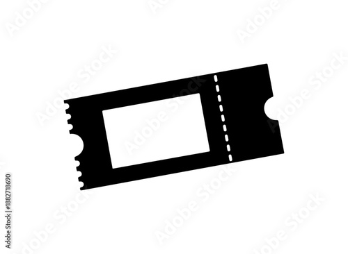 Black and White Ticket Icon