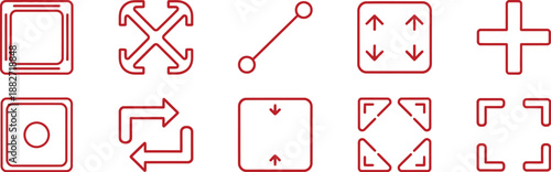 Expand Vector Art. Collection of expand and contract icons

