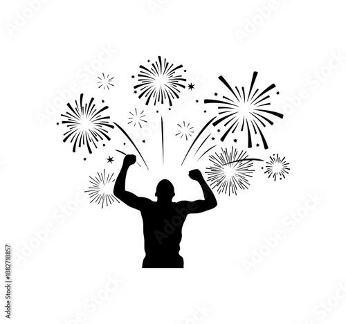 Celebration Fireworks Victory Silhouette