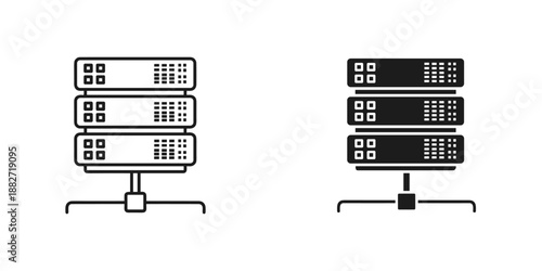 Server Racks with Network Equipment