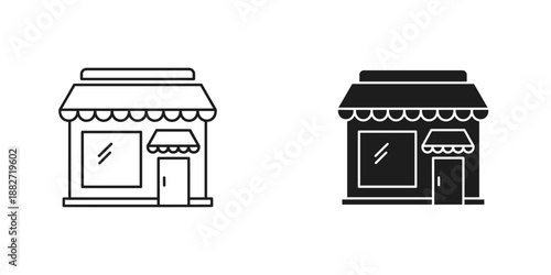 Small Shop Icons in Black and White