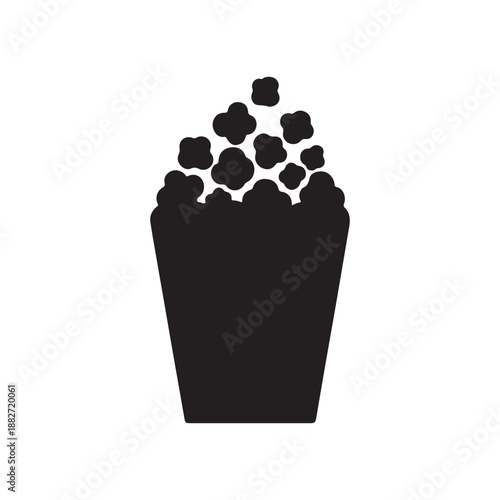 Popcorn silhouette vector flat illustration