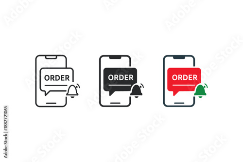 Mobile Order Notification Icon Set