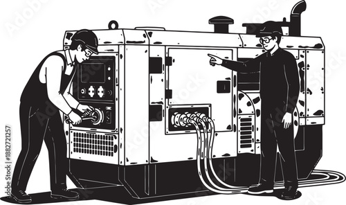 5 Black Solid Silhouettes of Agricultural Electricians