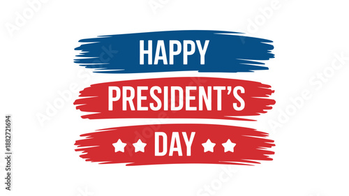 Happy President’s Day Patriotic Brush Stroke Banner Design

