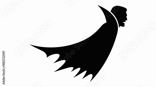 Dramatic Dracula Silhouette with Flowing Cape Illustration for Halloween Celebrations Vampire Character in Spooky Horror Theme Gothic Mystery Concept for Festive Events and Dark Fantasy Projects Evil