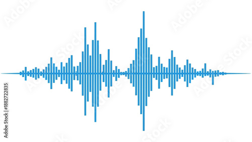 Visual representation of sound wave pattern in blue tone graphic illustration