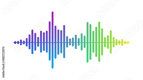 Sound wave visualization with vibrant colors representing audio frequencies and amplitude