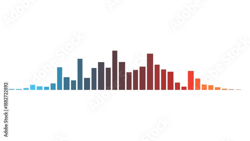 Audio equalizer bars visualize sound waves and data patterns with vibrant color transitions
