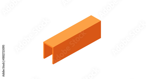 Bright orange binder tab isolated on a pristine white background, showcasing minimalist design and vibrant color contrast