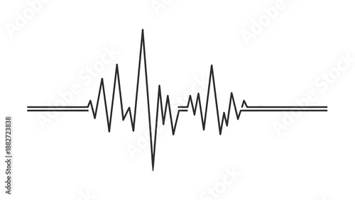 Abstract representation of a sound wave, audio signal, or heartbeat rhythm