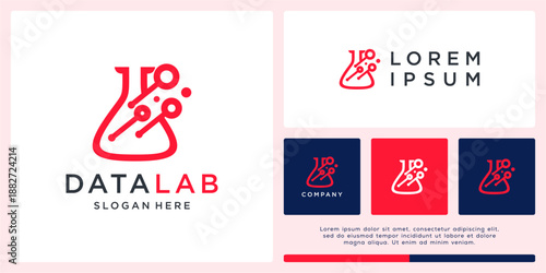 Data lab logo design abstract technology.