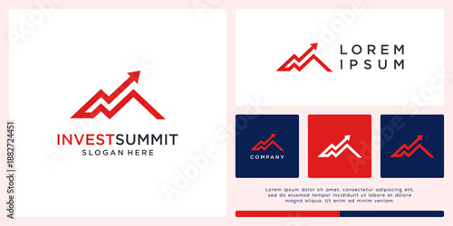 Invest summit logo design abstract arrow.