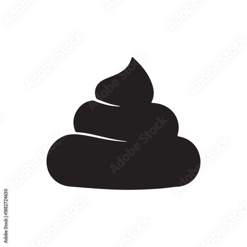 Baby poo silhouette vector flat illustration design