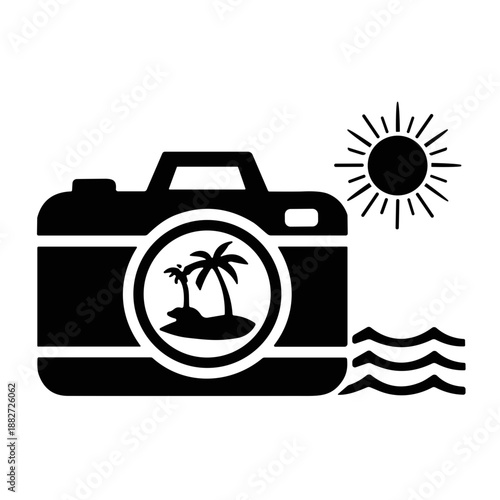 icon illustration camera and a photo camera vector.