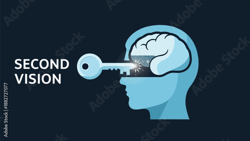 A key unlocks a glowing brain within a silhouette head