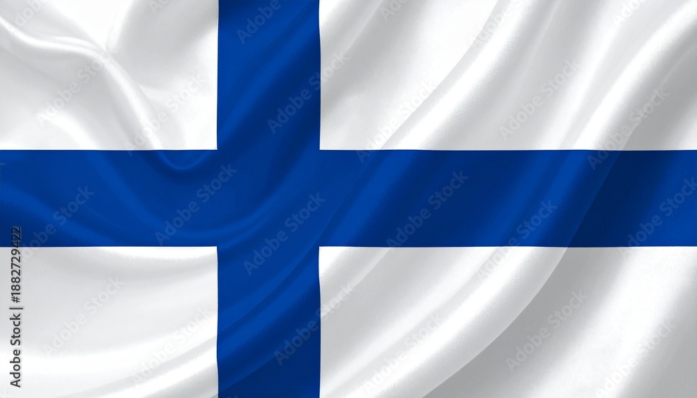 Fototapeta premium Finland flag with white field and blue Nordic cross.