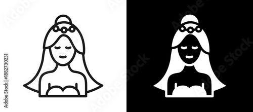 Bride Portrait whiteblack icon