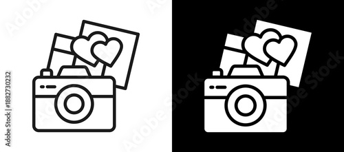 Love Camera whiteblack icon