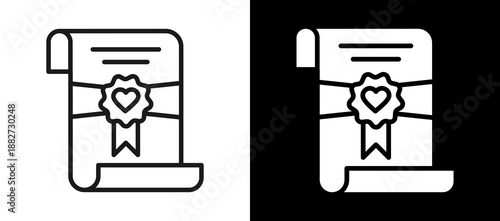 Marriage Certificate whiteblack icon