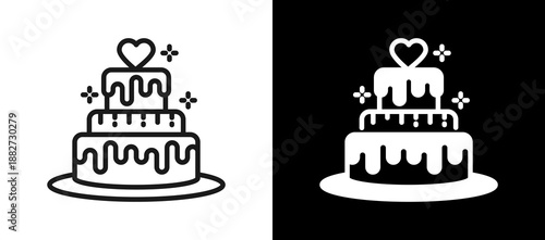 Wedding Cake whiteblack icon