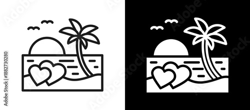 Honeymoon Beach whiteblack icon
