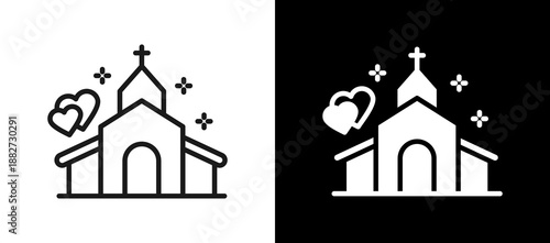Church Wedding whiteblack icon