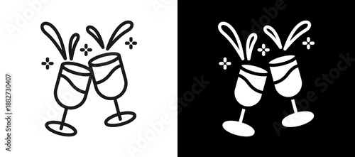Wine Toast whiteblack icon
