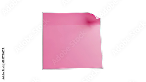 Pink sticky note with curled corner