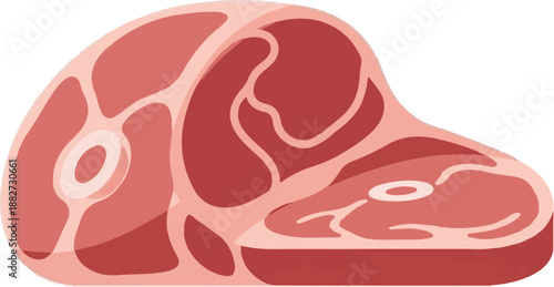A raw cut of meat with bone-in portions and visible marbling
