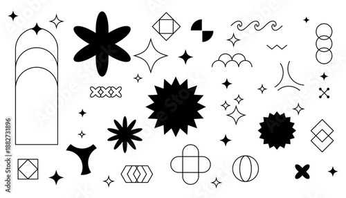 Abstract Geometric Shape Elements for Modern Design & Pattern Creation