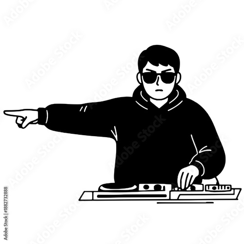 Dj player silhouette