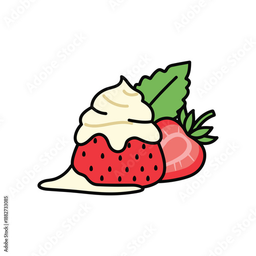Delicious Strawberry Dessert with Whipped Cream