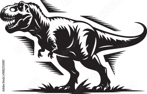 Tyrannosaurus Rex Silhouette Vector Illustration

Fierce T-Rex Dinosaur Black Silhouette Design

Prehistoric Tyrannosaurus Rex Icon Illustration