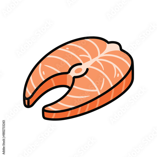 Fresh Salmon Sashimi on White Plate