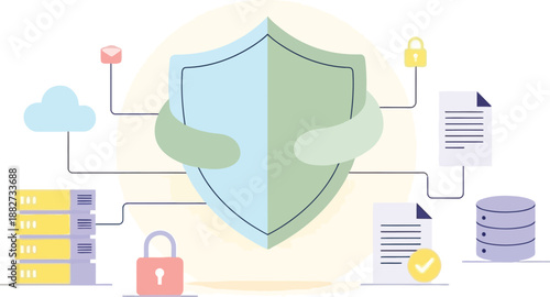 digital security shield representing cybersecurity protection and data safety concepts