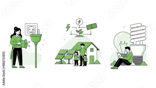 Diverse Green Energy Concepts: Family, Home, and Individual Eco-Consciousness