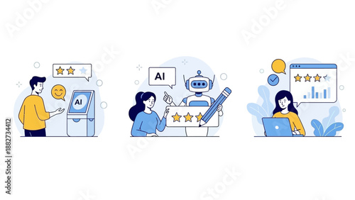 AI Chatbot Interaction with Customers for Feedback and Ratings Collection