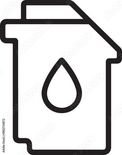 Ink cartridge icon simple outline symbol for printer supplies and digital printing isolated on white background