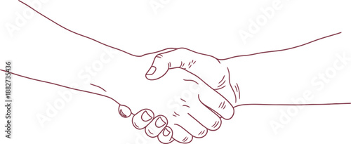 Valentine's day symbolism handshake of love and partnership on valentine's day