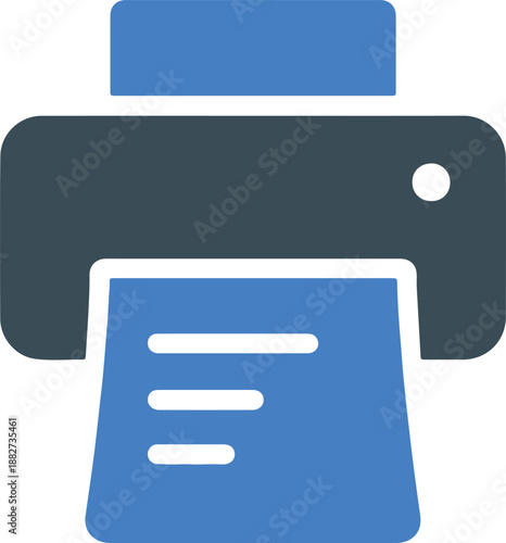 Printer icon flat design symbol for print and document output vector illustration for web and office use