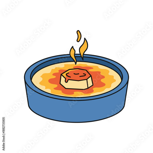 Homemade Crème Brûlée in a Dish