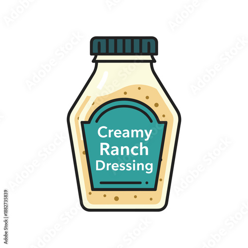 Creamy Ranch Dressing Bottle - High-Quality Stock Image
