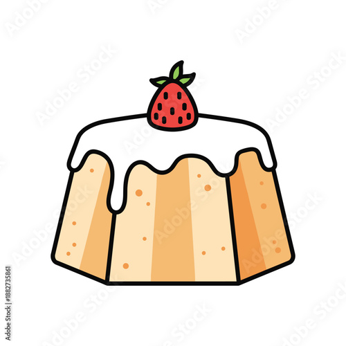 Delicious Strawberry Topped Cake